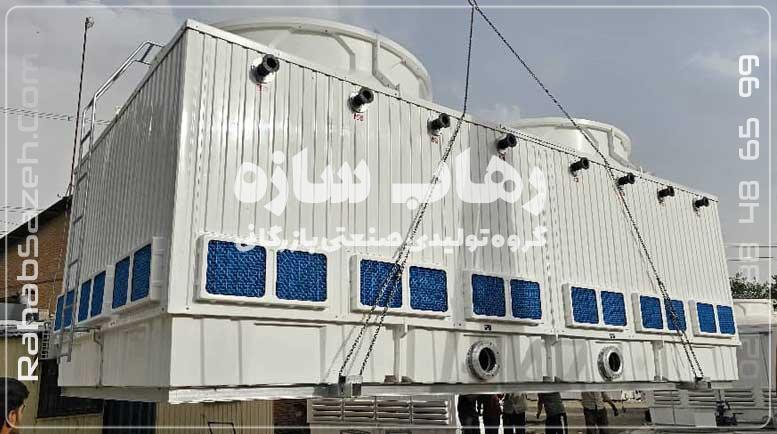 ساختار استوانه‌ای یک برج خنک کننده مدور صنعتی با ورودی هوای ۳۶۰ درجه